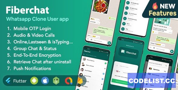Fiberchat v2.0.12 – Whatsapp Clone Full Chat & Call App – Android & iOS Flutter Chat app