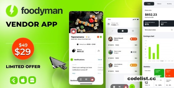 Foodyman Vendor App (iOS & Android) v2024-09