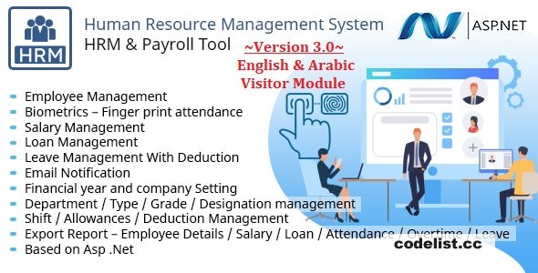 HRMS v4.1 – Human Resource Management System, Manage Employee Payroll Salary ZkTeco BioMetric attendance