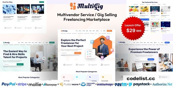 MultiGig v1.0 – Service / Gig Selling Freelancing Marketplace (Subscription Based) – nulled
