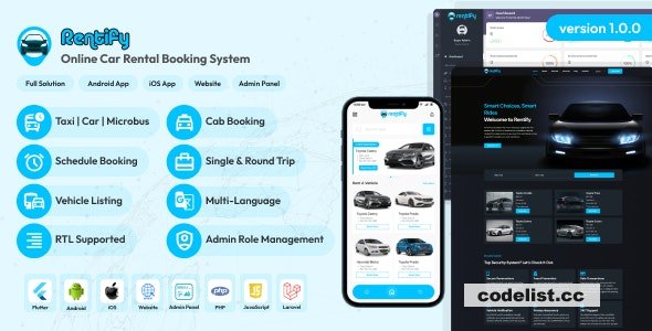 Rentify v1.0.0 – Online Car Rental Booking System Full Solution
