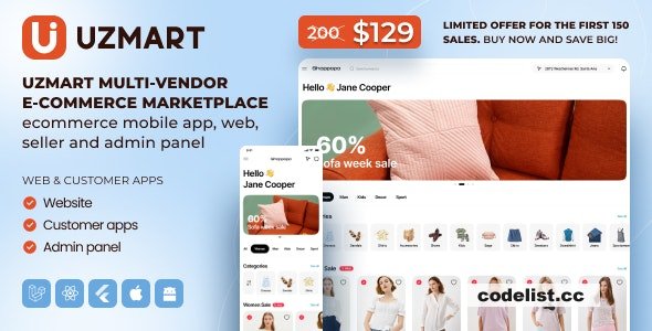 UzMart v1.0 – Multi-Vendor E-commerce Marketplace – nulled